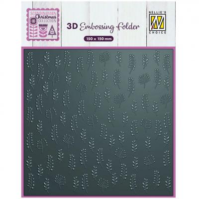 Nellie's Choice 3D Embossing Folder - Leaves